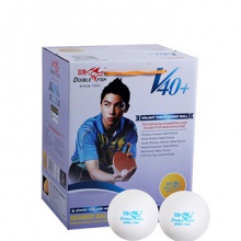 雙魚DOUBLEFISH 有縫新材料v40+mm展翅無(wú)星乒乓球100個(gè)裝 ABS高分子新材料訓(xùn)練球