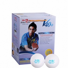 雙魚DOUBLEFISH 有縫新材料v40+mm展翅無星乒乓球100個裝 ABS高分子新材料訓(xùn)練球