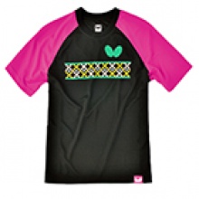 蝴蝶BUTTERFLY 運動T恤 BWH-818-0218  黑衣紅袖