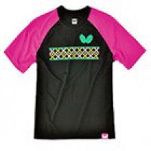 蝴蝶BUTTERFLY 運動T恤 BWH-818-0218  黑衣紅袖