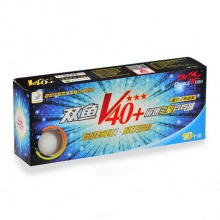 雙魚DOUBLEFISH 有縫ABS新材料3星兵乓球 10只裝雙魚V40+展翅三星級乒乓球
