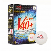 雙魚DOUBLEFISH 有縫新材料V40+展翅三星級乒乓球 3星兵乓球 6只裝