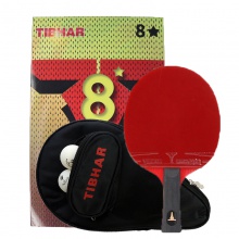 挺拔Tibhar 八星成品拍 七層純木結(jié)構(gòu)（雙面反膠+乒乓球2粒+單拍套）