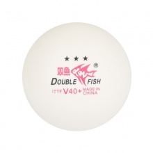 雙魚Doublefish 第14屆全運(yùn)會(huì)比賽用有縫雙標(biāo)乒乓球V40+三星球 白色6個(gè)裝