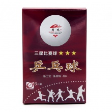 國球guoqiu 新材料40+有縫三星乒乓球比賽用球 白色 6個裝