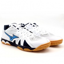 美津濃Mizuno 81GA211027 專業(yè)乒乓球鞋 白藍色 WAVE MEDAL RISE