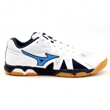 美津濃Mizuno 81GA211027 專業(yè)乒乓球鞋 白藍色 WAVE MEDAL RISE