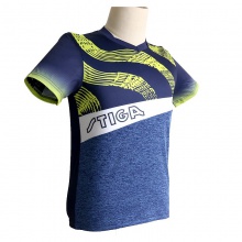 斯帝卡Stiga CA-0551 運動T恤 乒乓球比賽服 熒光綠/藏青色