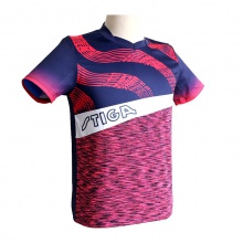 斯帝卡Stiga CA-0543 運動T恤 乒乓球比賽服 玫紅/藏青色