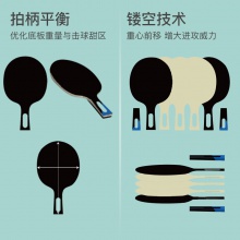 雷神Loki 銳龍4星成品拍 乒乓球拍單拍 學(xué)生訓(xùn)練初學(xué)者 5層純木