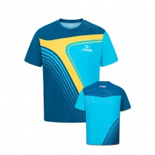 斯帝卡Stiga CA-131A 拼色印花款 運(yùn)動(dòng)T恤吸濕排汗速干透氣乒乓球衣比賽服 4色可選