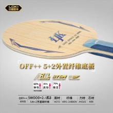 Loki雷神梁靖崑ALC市場(chǎng)版專業(yè)乒乓球拍底板外置5+2碳素纖維底板(送鑰匙扣+梁靖崑保護(hù)膜2片)  