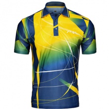 斯帝卡STIGA新款運(yùn)動(dòng)短袖 藍(lán)黃色運(yùn)動(dòng)印花比賽服G1403147