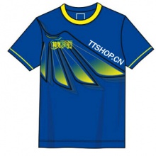 精英乒乓網(wǎng)?？钸\動上衣，藍色 時尚靚麗款式、排汗速干