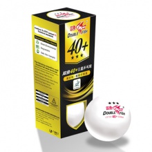 雙魚DOUBLEFISH 新材料有縫40+三星乒乓球 白色 三支裝